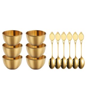 18/8 stainless steel condiments side sauces dishes cereal dessert ice cream appetizer bowls and spoons small gold serving suace cups for kitchen mini dessert cups