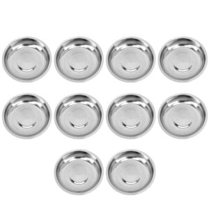 cabilock 10pcs stainless steel sauce dish appetizer tray dipping bowls seasoning portion condiment tray sauce plates for sauce ketchup bbq sauce seasoning