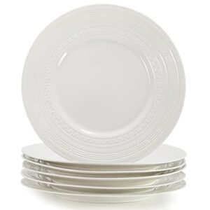 homeelves dinner plates set of 6, dinnerware set white plates, kitchen plates microwave safe plates, 10 inch blue plates blue floral plates porcelain dinner plates