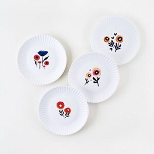 poppy plates - set of four 7.5" melamine plates