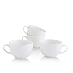 koov jumbo soup mug, soup bowls with handles microwave safe, ceramic soup mugs with handles, jumbo mug set of 4, 24 ounce (white)