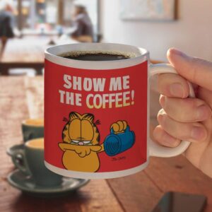 GRAPHICS & MORE Garfield Show me the Coffee! Ceramic Coffee Mug, Novelty Gift Mugs for Coffee, Tea and Hot Drinks, 11oz, White