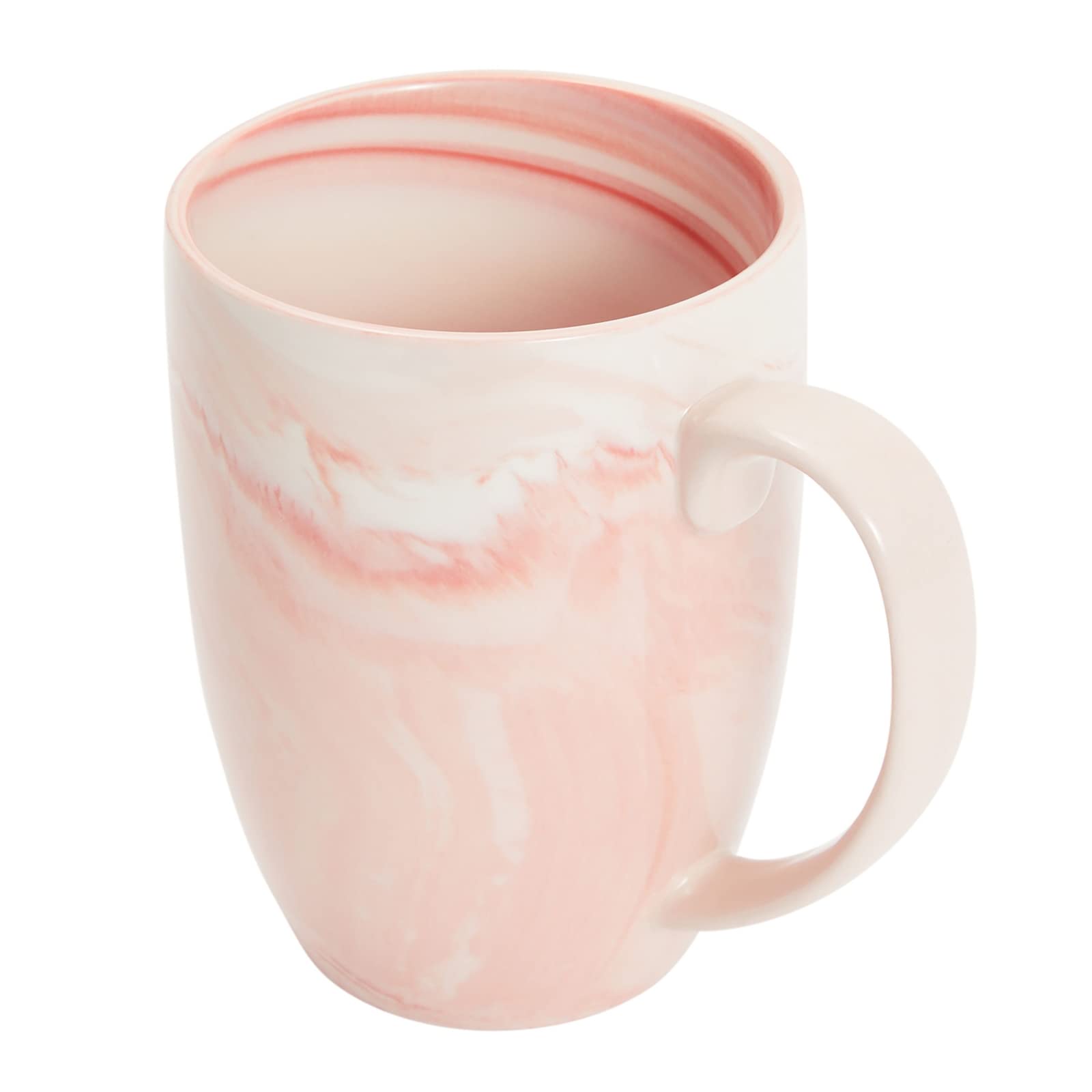 Juvale Set of 4 Pink Marble Ceramic Mugs for Coffee, Hot Cocoa, Tea (16oz)