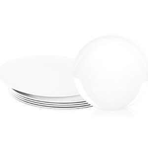 KOXIN-KARLU Melamine Plates, 10.5-inch Dinner Plates Dinnerware Dish, set of 6 White | 100% Melamine, Dishwasher Safe, BPA Free