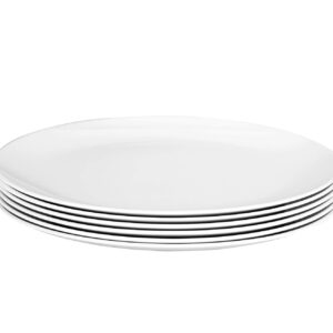 KOXIN-KARLU Melamine Plates, 10.5-inch Dinner Plates Dinnerware Dish, set of 6 White | 100% Melamine, Dishwasher Safe, BPA Free