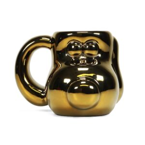 half moon bay aardman - shaped mugs - wallace & gromit special edition shaped mug - gold gromit