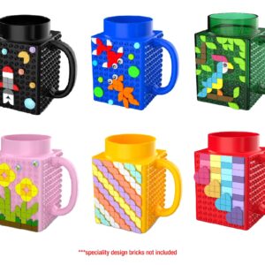 IndieBrick build-on brick cup coffee mug compatible with Lego Building Blocks GREEN