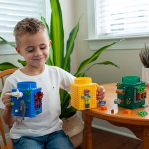 IndieBrick build-on brick cup coffee mug compatible with Lego Building Blocks GREEN