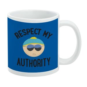 graphics & more south park cartman respect my authority ceramic coffee mug, novelty gift mugs for coffee, tea and hot drinks, 11oz, white