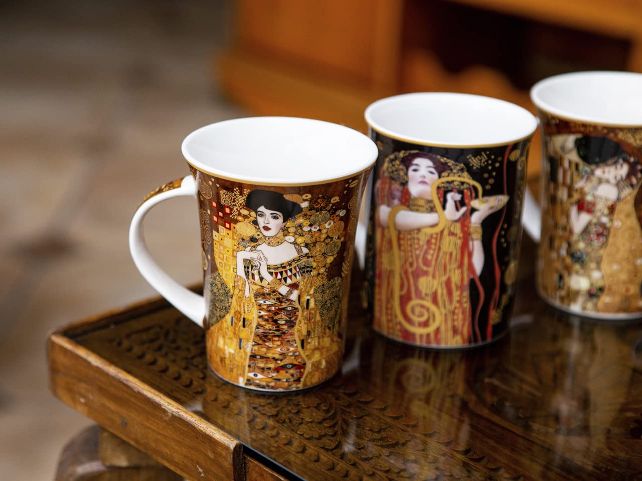 Porcelain Awakening Mug Gustav Klimt Adele Bloch-Bauer Mug 12 Fl oz. Tea Cup Coffe Mug for Parties