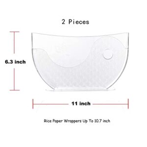 Rice Paper Water Bowl Dipper Spring Roll Water Bowl Rice Paper Holder Rice Bowl Rice Roll Shrimp Spring Vietnamese Rice Paper Holder Spring Roll Water Dipper Rice Wraps for Spring Rolls 2 Pack