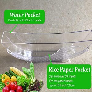 Rice Paper Water Bowl Dipper Spring Roll Water Bowl Rice Paper Holder Rice Bowl Rice Roll Shrimp Spring Vietnamese Rice Paper Holder Spring Roll Water Dipper Rice Wraps for Spring Rolls 2 Pack