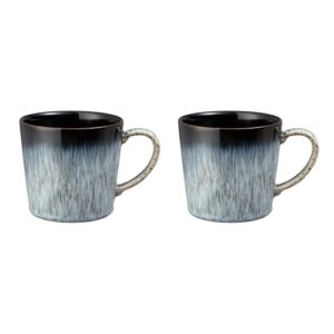 Denby Halo Heritage Mug Set of 2, Black, Grey, 199048280, 390 milliliters