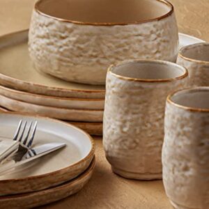 Stone by Mercer Project SHOSAI Stoneware 16-Piece Dinnerware Set, Sand