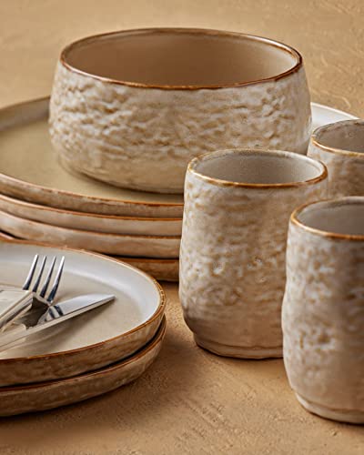 Stone by Mercer Project SHOSAI Stoneware 16-Piece Dinnerware Set, Sand