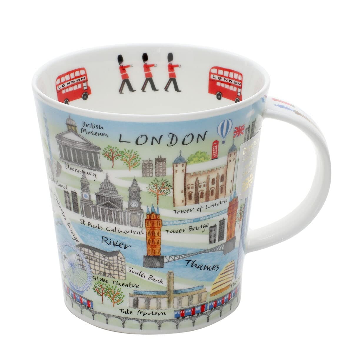 CA-LONM-XX London Map Staffordshire Bone China Mug - Cairngorm Shape 0.48l