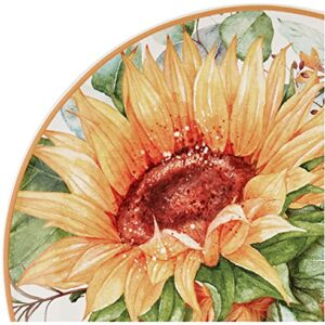 Certified International Sunflower Fields 9" Salad/Dessert Plates, Multi Colored, Medium, Set of 4