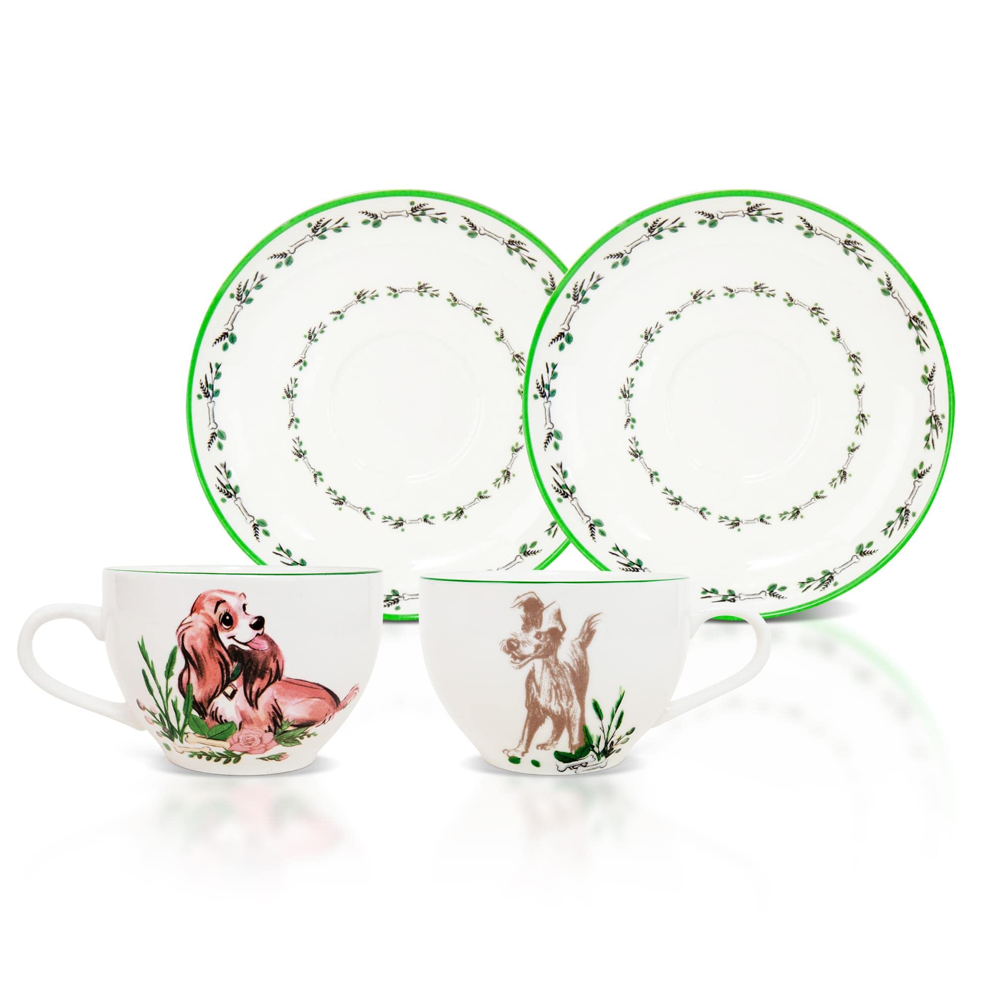 Disney Lady and the Tramp Bone China Teacup and Saucer | Set of 2