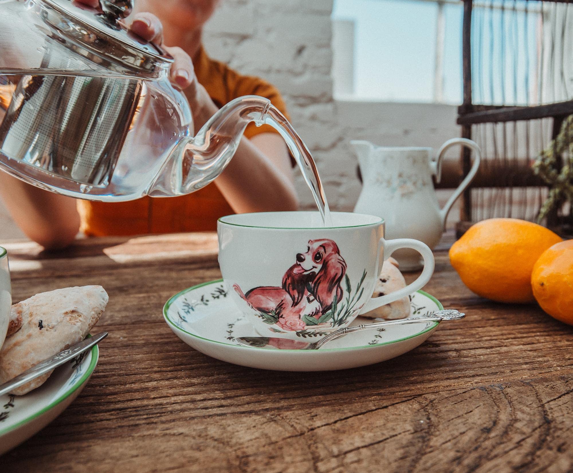 Disney Lady and the Tramp Bone China Teacup and Saucer | Set of 2