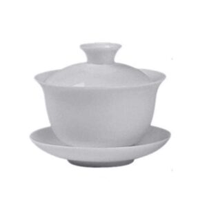 gaiwan white glaze porcelain teacup kung fu tea service set for home office decoration (100ml)