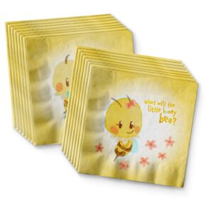 What Will the Little Honey Bee? Gender Reveal Party Supplies Set Plates Napkins Cups Tableware Kit for 16