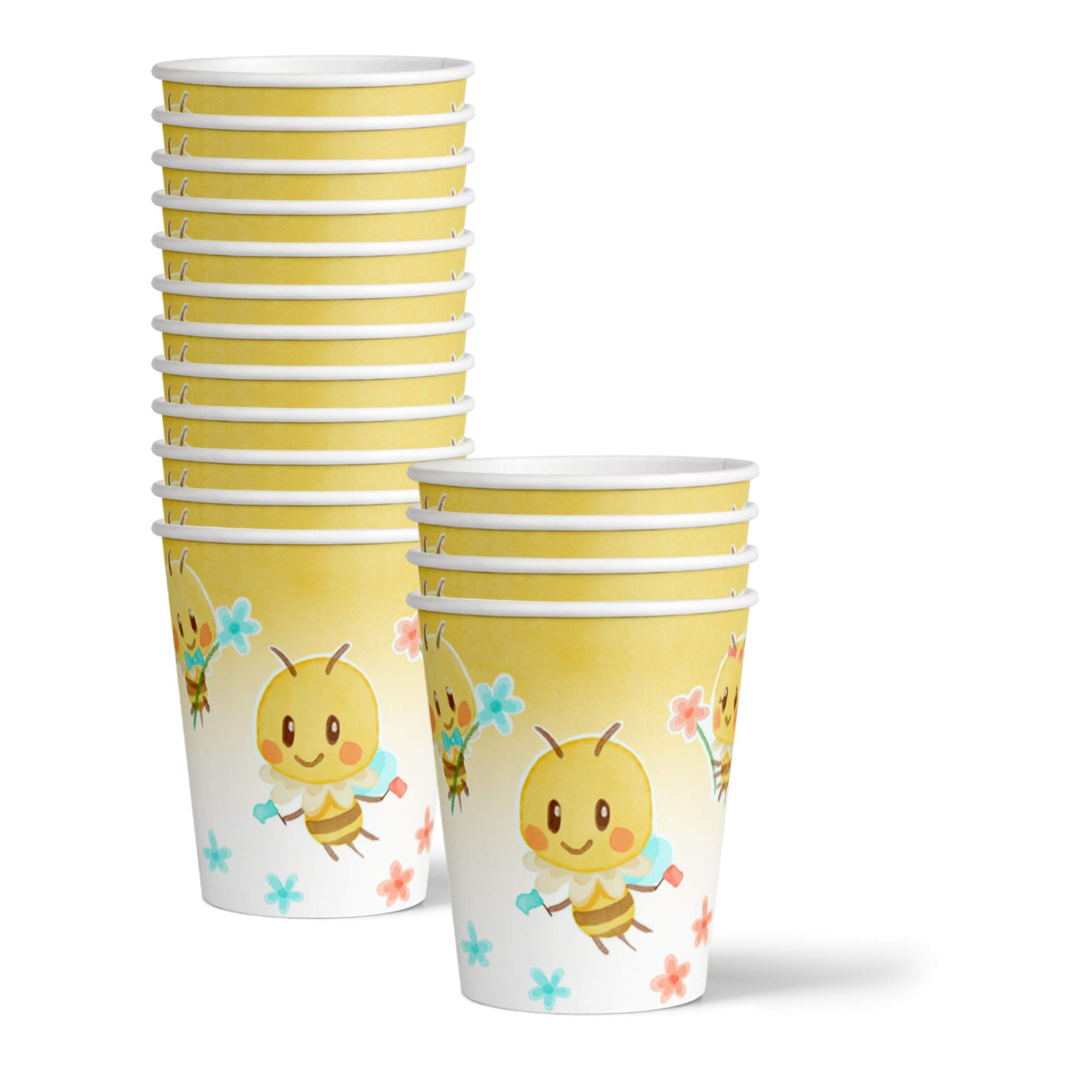 What Will the Little Honey Bee? Gender Reveal Party Supplies Set Plates Napkins Cups Tableware Kit for 16