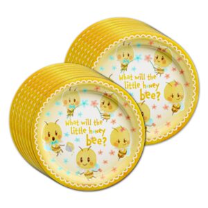 What Will the Little Honey Bee? Gender Reveal Party Supplies Set Plates Napkins Cups Tableware Kit for 16