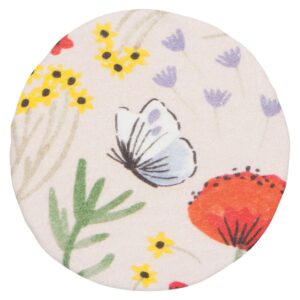 Now Designs Morning Meadow Save It Reusable Cotton Mini Bowl and Jar Covers 3.5 inches, 4.5 inches and 6.5 inches, Set of 3