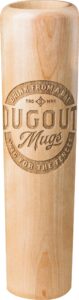 dugout mugs: baseball bat drinking mug with engraving - 12 oz. (3x3x10 inches) - double sealed, solid wood - for hot and cold drinks - proudly made in the usa