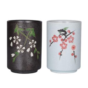 sunddo japanese tea cups ceramic teacup mug set of 2 10oz/300ml