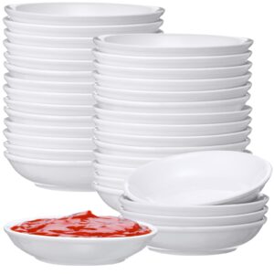 50 pcs white ceramic dipping bowls 3 oz round soy sauce dish and bowls small porcelain dipping sauce bowls set for ketchup sushi soy sauce bbq sauce serving bowl set and party dinner supplies