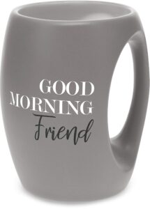 pavilion gift company gray huggable hand warming 16 oz coffee cup mug good morning friend
