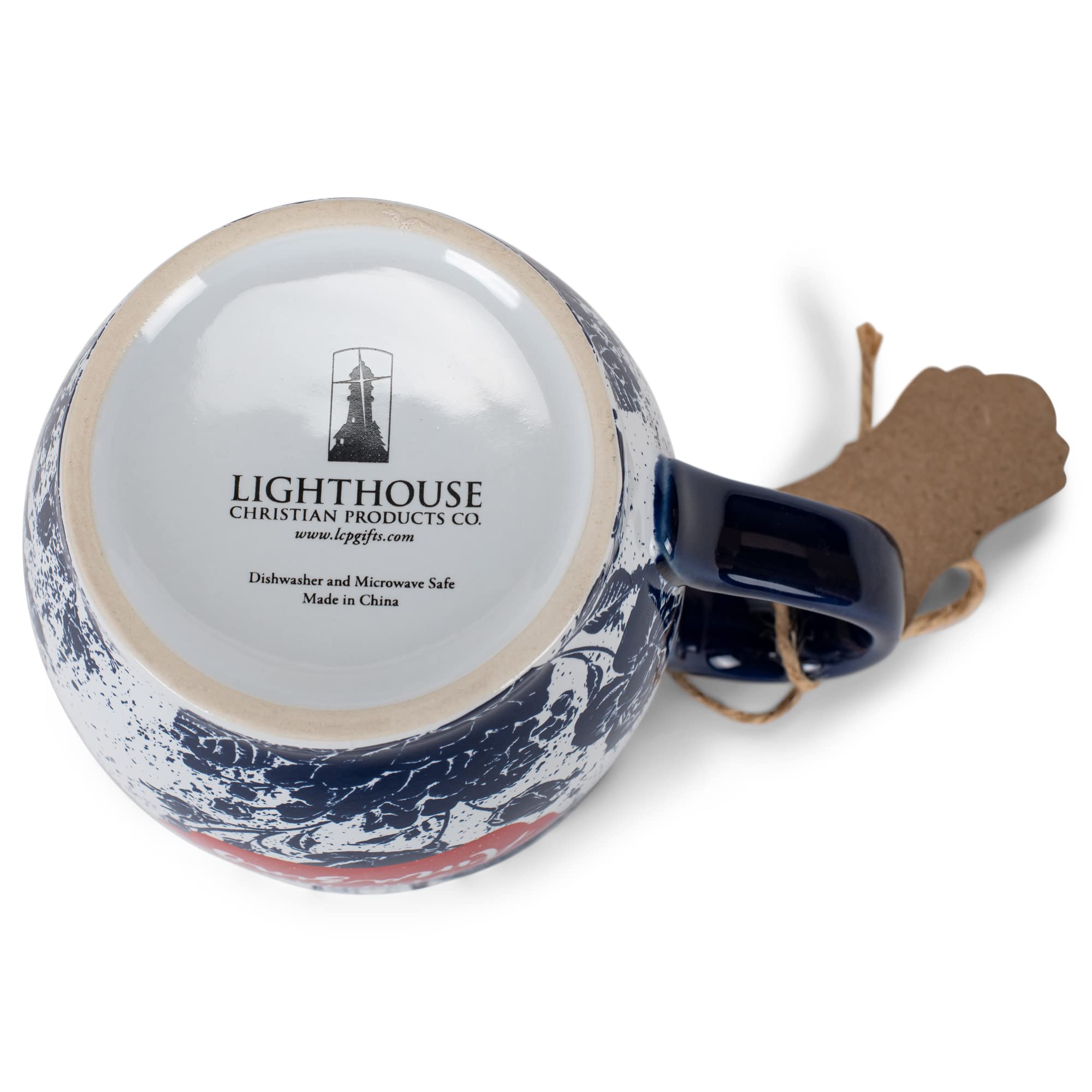 Lighthouse Christian Products You Are Amazing Midnight Blue Floral 13 Ounce Ceramic Mug