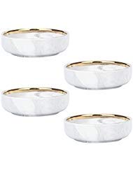 colias wing 3.5 inch elegant&attractive marble pattern stylish design multipurpose porcelain side dish bowl seasoning dishes soy dipping sauce dishes-set of 4-white&golden