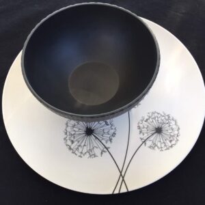 Aquaterra Living Ecofriendly Dinner Plate Set with Dandelion Designs- Set of 6, 10" indoor or outdoor plates