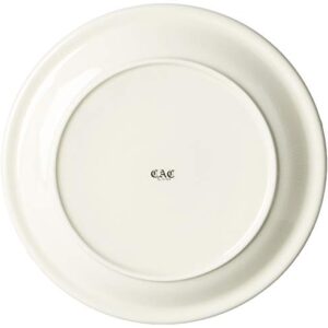 CAC China AZ-16 Arizona 10-1/2-Inch Brown Rim Brown Speckled American White Stoneware Round Plate, Box of 12