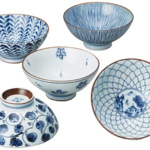 Saikai Touki Saikai Pottery Traiditional Japanese Rice Bowls (5 Bowls Set) 31623 from Japan (One Pack)