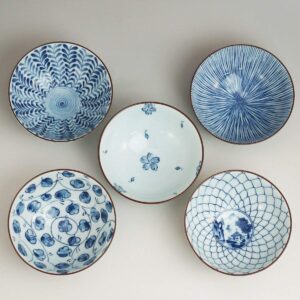 Saikai Touki Saikai Pottery Traiditional Japanese Rice Bowls (5 Bowls Set) 31623 from Japan (One Pack)