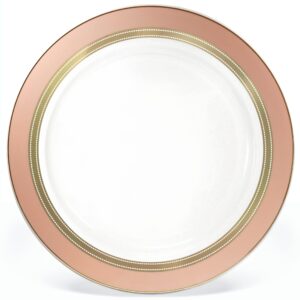 " occasions " 40 piece chargers pack wedding party 12'' disposable plastic charger plates/chargers (ritz blush & gold)