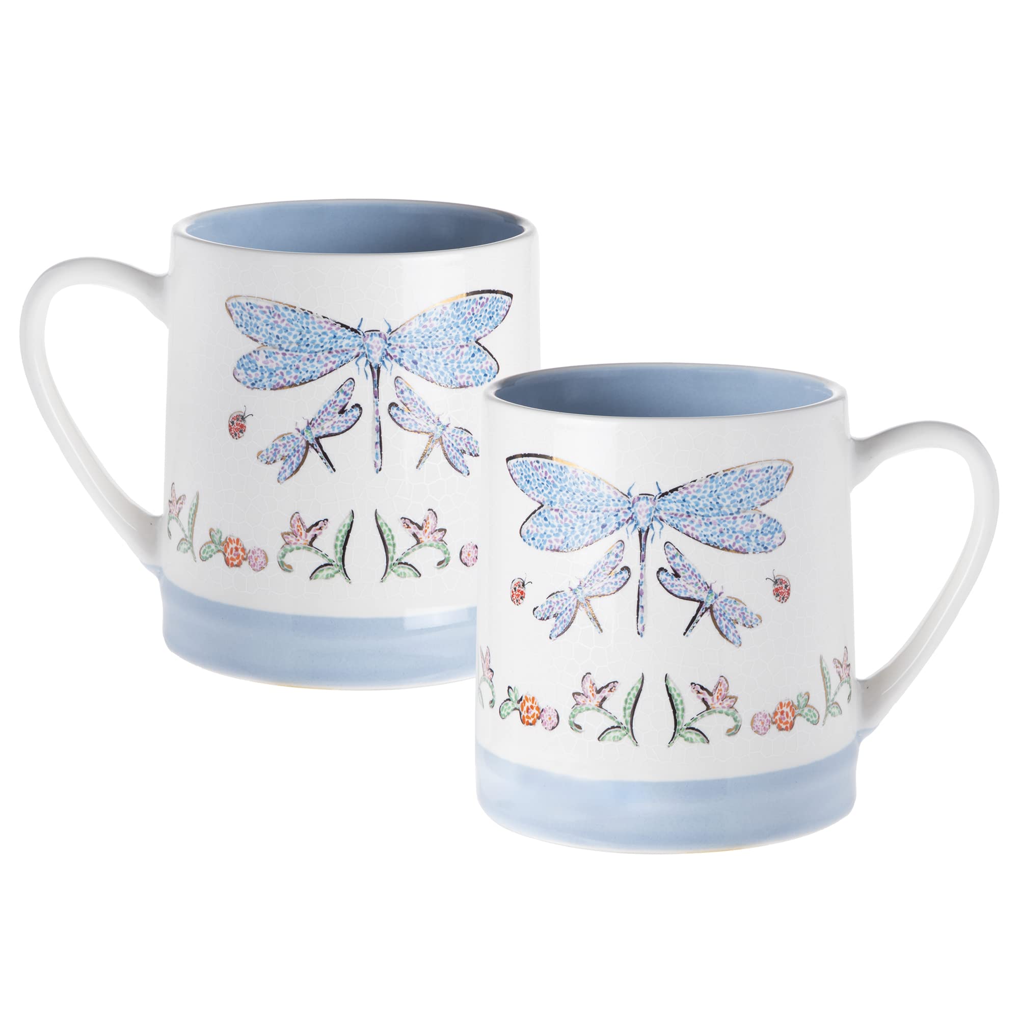 Sheffield Home 20 OZ Large Coffee Mug Set - Set of 2 Coffee Mugs, Large Cups for Tea, Mugs for Latte, and Hot Chocolate (Dragonfly)