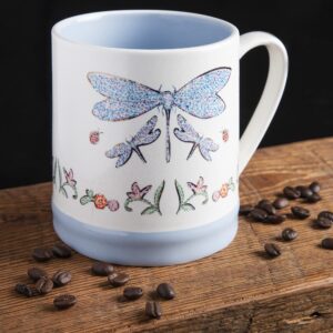 Sheffield Home 20 OZ Large Coffee Mug Set - Set of 2 Coffee Mugs, Large Cups for Tea, Mugs for Latte, and Hot Chocolate (Dragonfly)