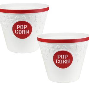 Hutzler Popcorn Buckets, set of 2, Red