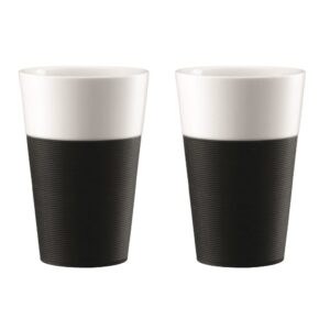 bistro 11583-01 2-piece mug with silicone sleeve 0.6l - black/white