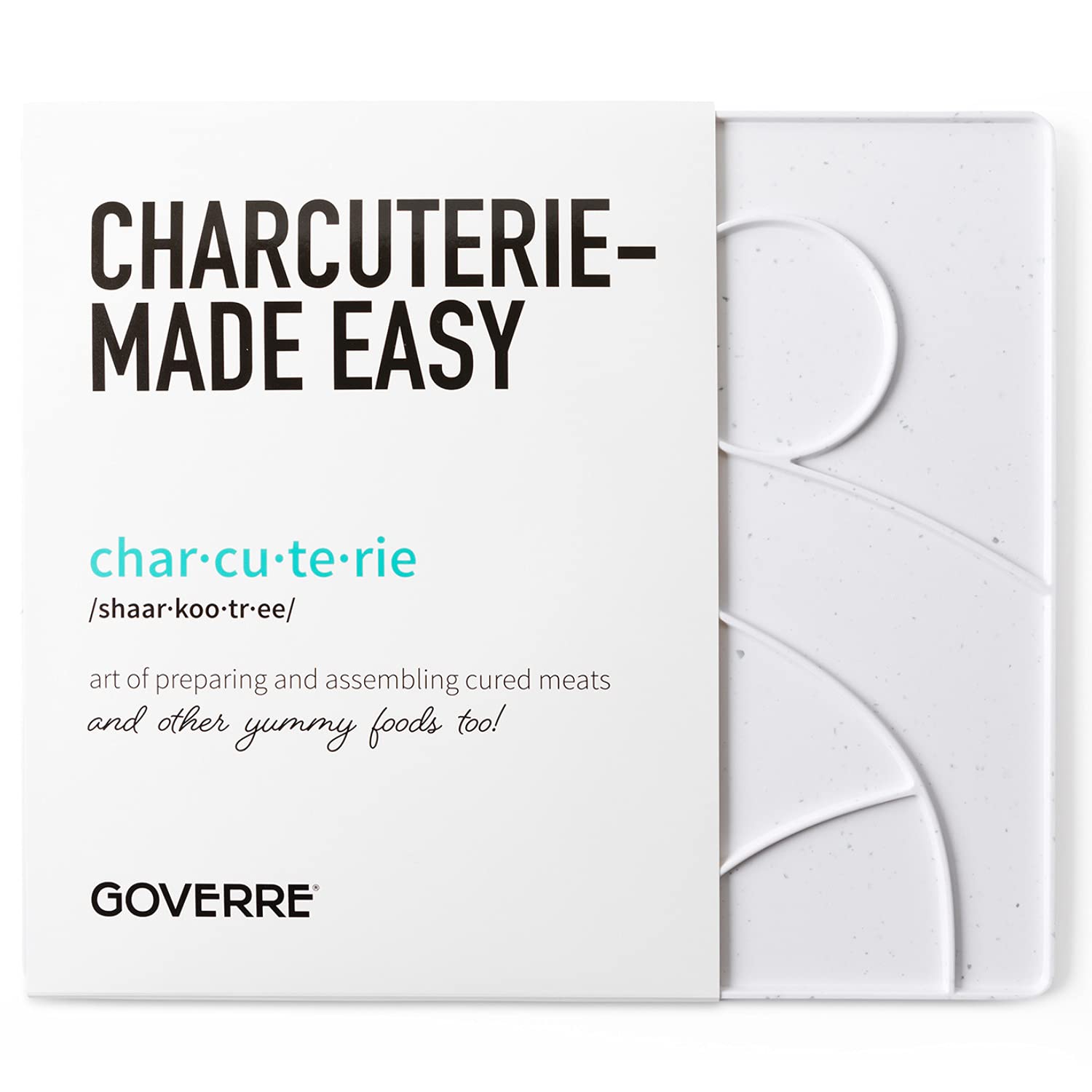 Goverre Charcuterie Board | Charcuterie-Made Easy 10 Easy to fill Sections w/Recipe Cards. Perfect Layout Every Time. Make Hostessing Look Easy, Beautiful & Effortless.