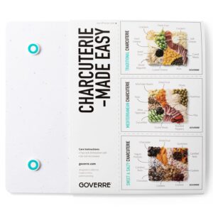 Goverre Charcuterie Board | Charcuterie-Made Easy 10 Easy to fill Sections w/Recipe Cards. Perfect Layout Every Time. Make Hostessing Look Easy, Beautiful & Effortless.