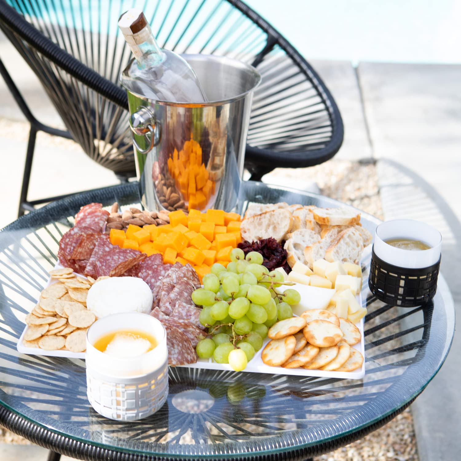 Goverre Charcuterie Board | Charcuterie-Made Easy 10 Easy to fill Sections w/Recipe Cards. Perfect Layout Every Time. Make Hostessing Look Easy, Beautiful & Effortless.