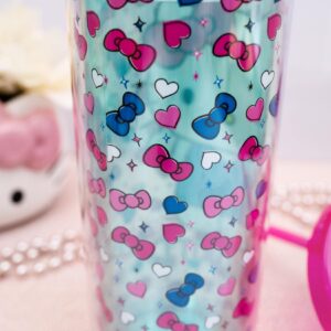 Hello Kitty Bows and Hearts Carnival Cup with Lid and Straw | Holds 20 Ounces