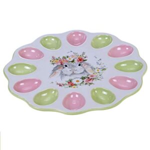 Certified International Sweet Bunny 3-D Egg Plate, 12.25" Diameter x 1", Multicolored