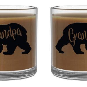 Grandma Bear, Grandpa Bear Mugs - Grandparents Gift Set - 13oz Glass Coffee Mug Couples Sets - Funny His and Her Gifts - Husband and Wife Or Nana and Papa Anniversary Presents - By CBT Mugs