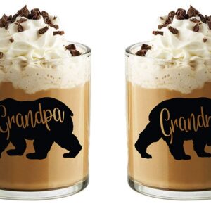 Grandma Bear, Grandpa Bear Mugs - Grandparents Gift Set - 13oz Glass Coffee Mug Couples Sets - Funny His and Her Gifts - Husband and Wife Or Nana and Papa Anniversary Presents - By CBT Mugs